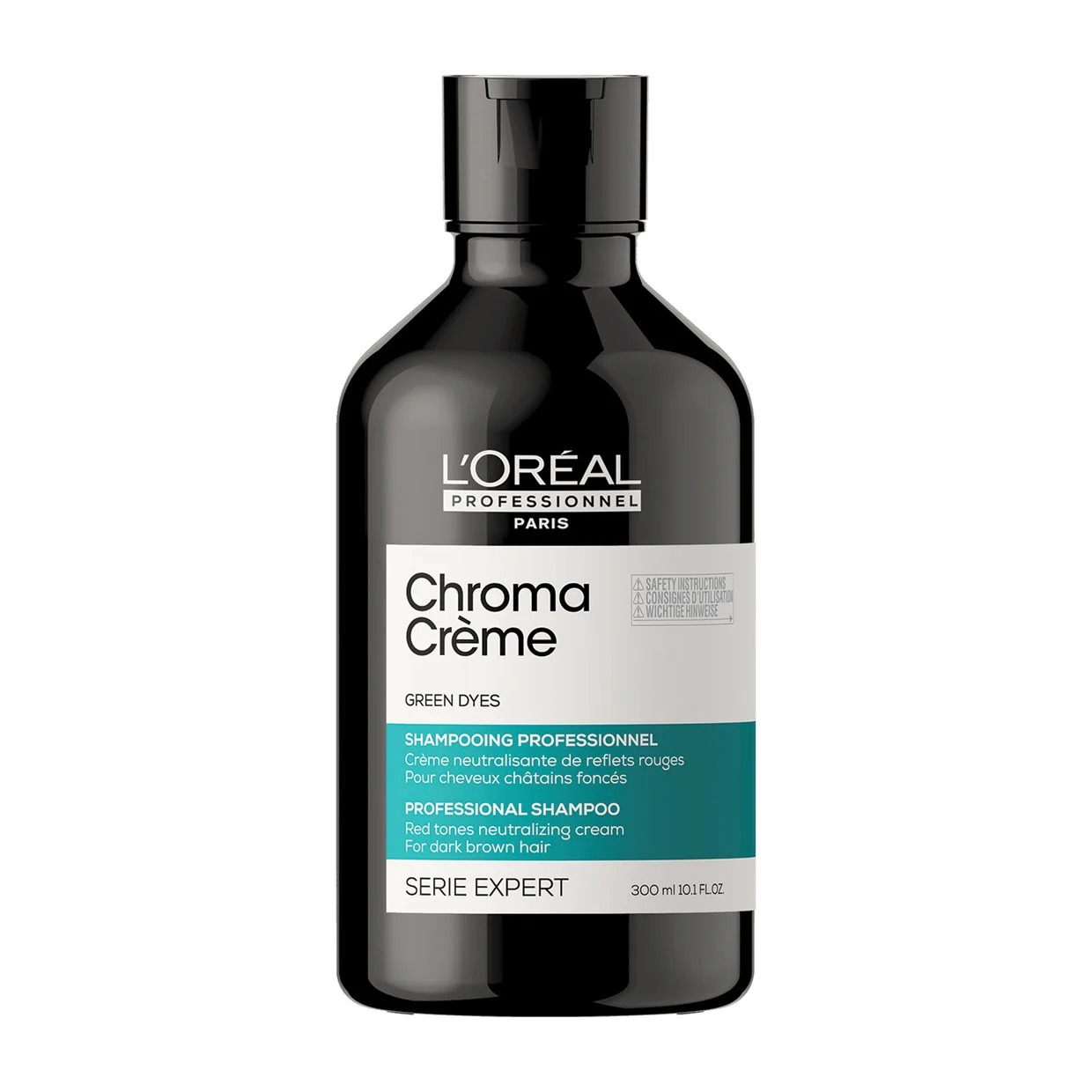 Sampon L`Oreal Professionnel Serie Expert Chroma Creme Green Dyes, Par maro inchis, 300ml