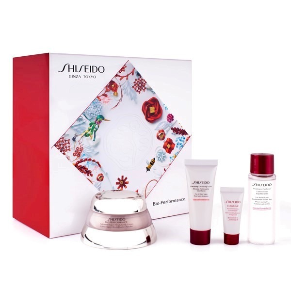 Shiseido Bio-Performance Set: Bio-Performance Advanced Super Revitalizing Cream 50 Ml + Ultimune Power Infusing Concentrate 5 Ml + Clarifying Cleansing Foam 15 Ml + Treatment Softener 30 Ml