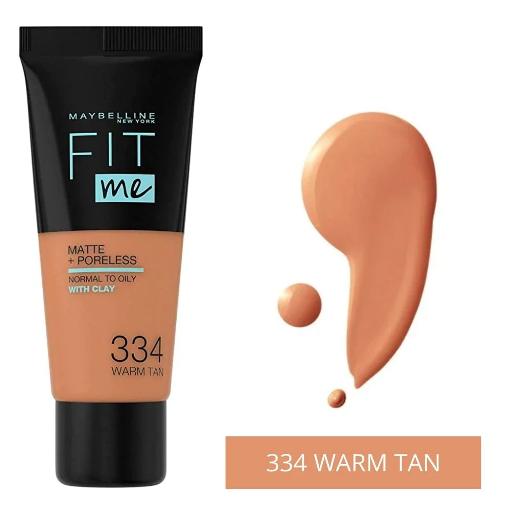 Maybelline Fit Me Matte + Poreless Liquide Foundation 334 Warm Tan 30 Ml