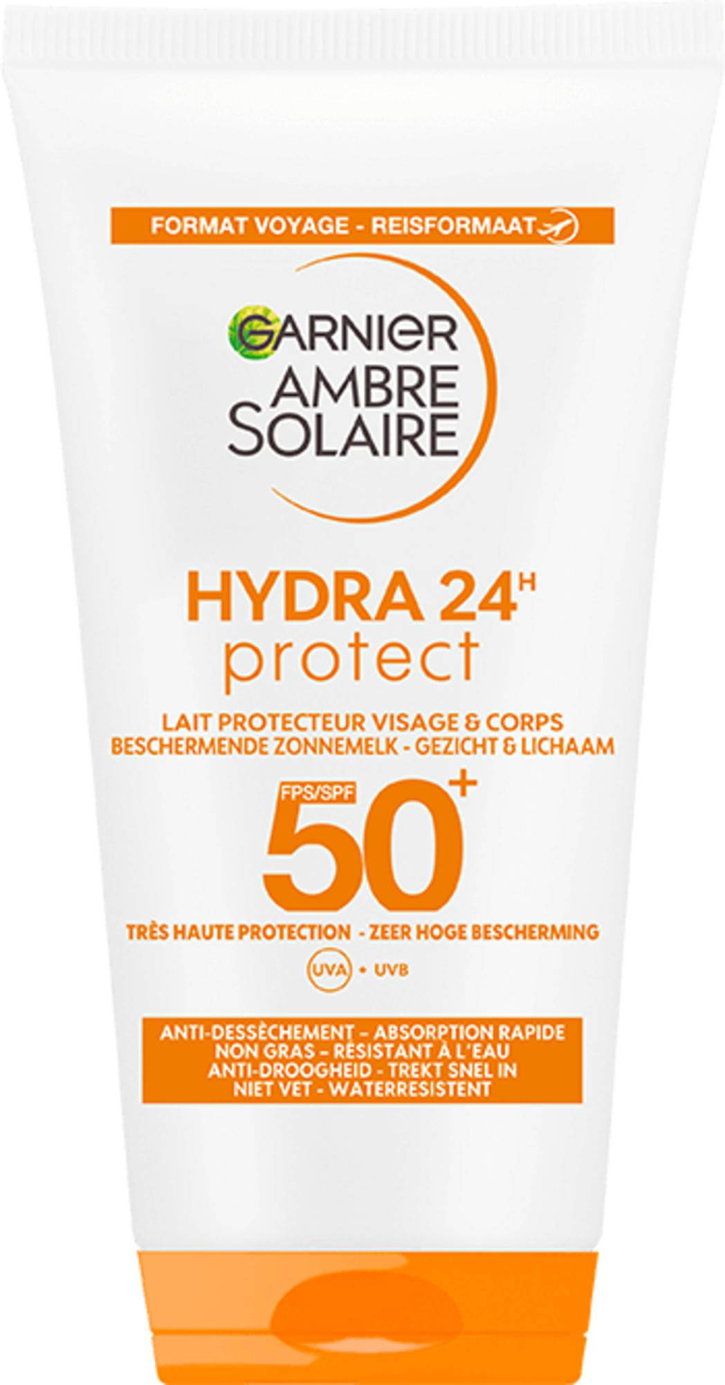 Ambre Solaire Hydra 24H Protect, Lapte pentru corp si fata, SPF 50+, 50ml