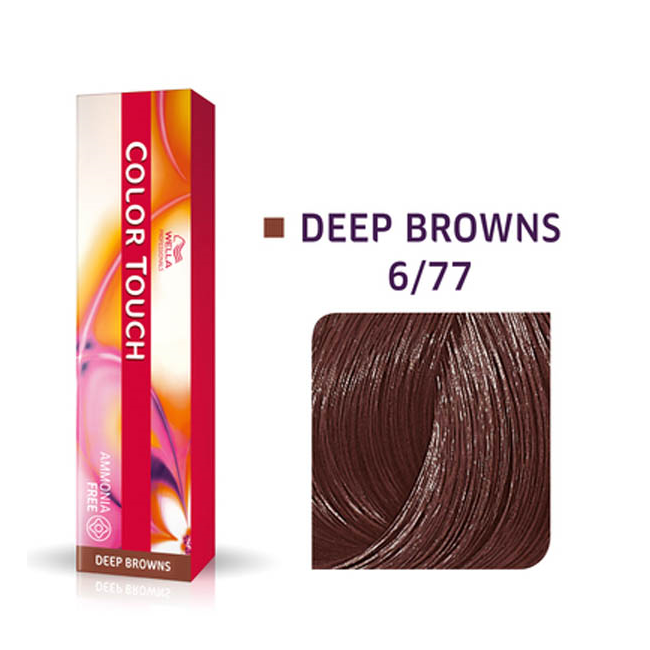 Wella Professionals, Color Touch, Ammonia-Free, Semi-Permanent Hair Dye, 6/77 Deep Brown, 60 ml