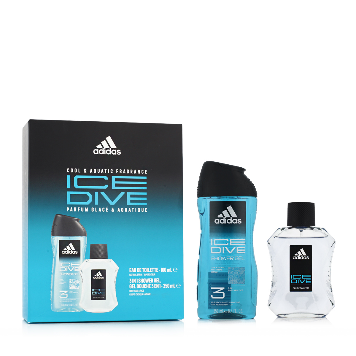 Adidas Ice Dive EDT 100 ml + SG 250 ml (Barbati)