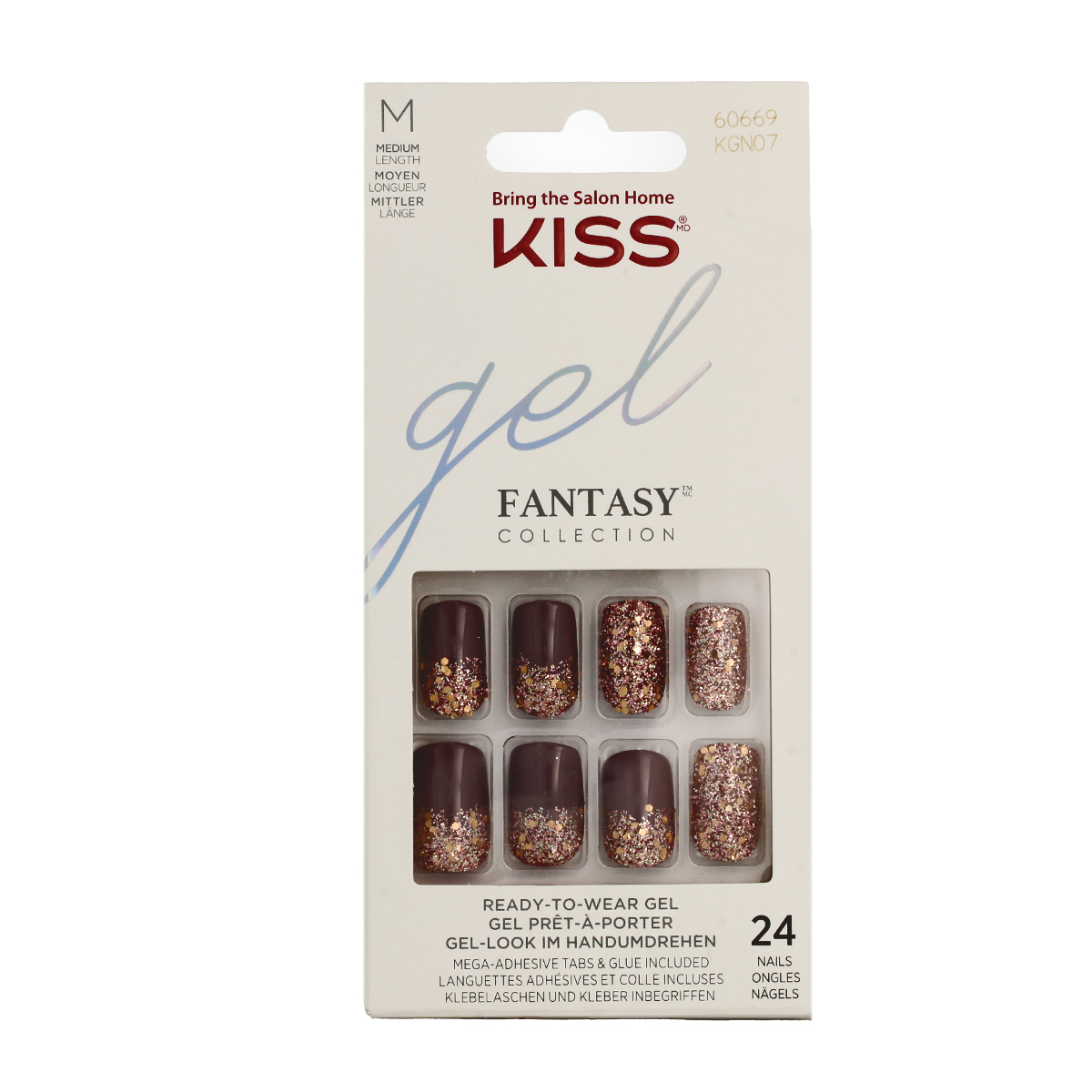KISS gel FANTASY Ready-To-Wear Gel Nails M 24 pcs