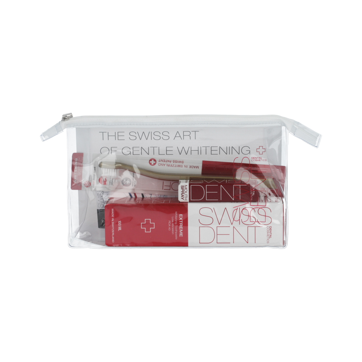 Swissdent Extreme Whitening Toothpaste 100 ml + Extreme Mouthspray 9 ml + Whitening Soft Toothbrush