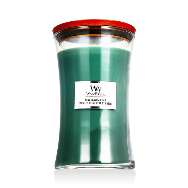 WoodWick Large Hourglass Candles Scented Candle Mint Leaves & Oak 609,5 g