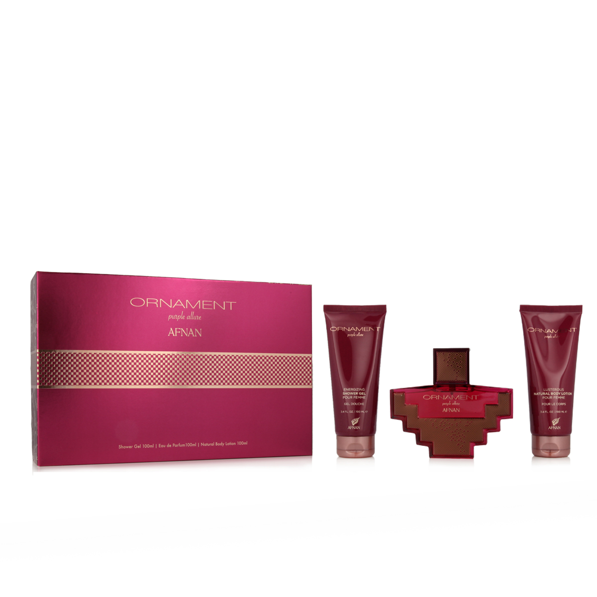 Afnan Ornament Purple Allure EDP 100 ml + SG 100 ml + BL 100 ml (Femei)