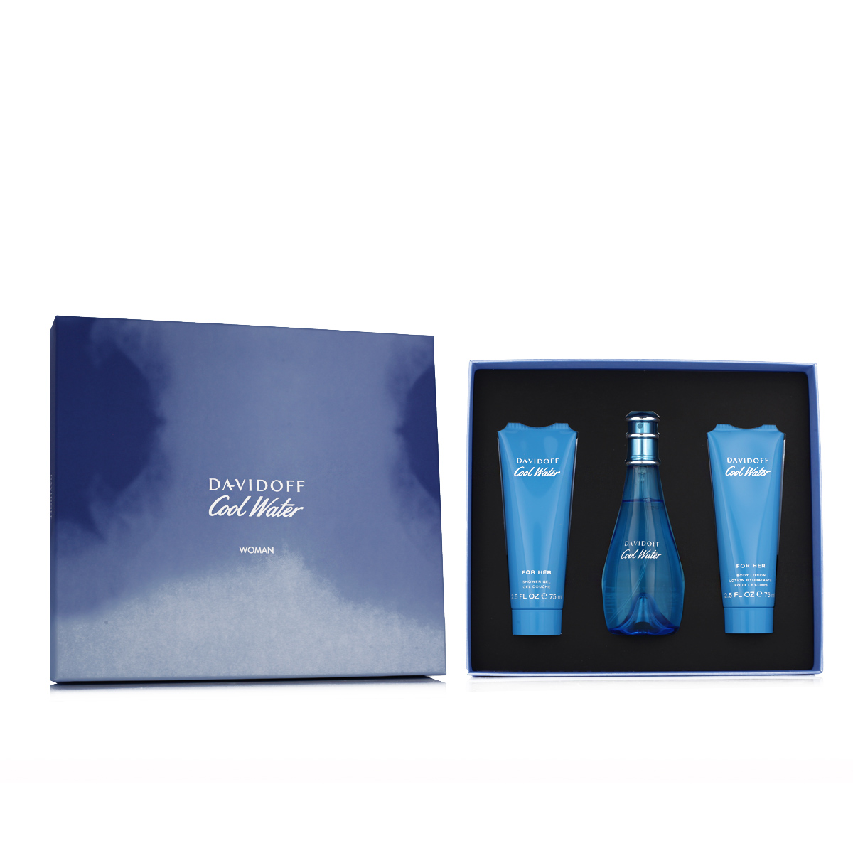 Davidoff Cool Water Pentru Femei EDT 100 ml + SG 75 ml + BL 75 ml (Femei)