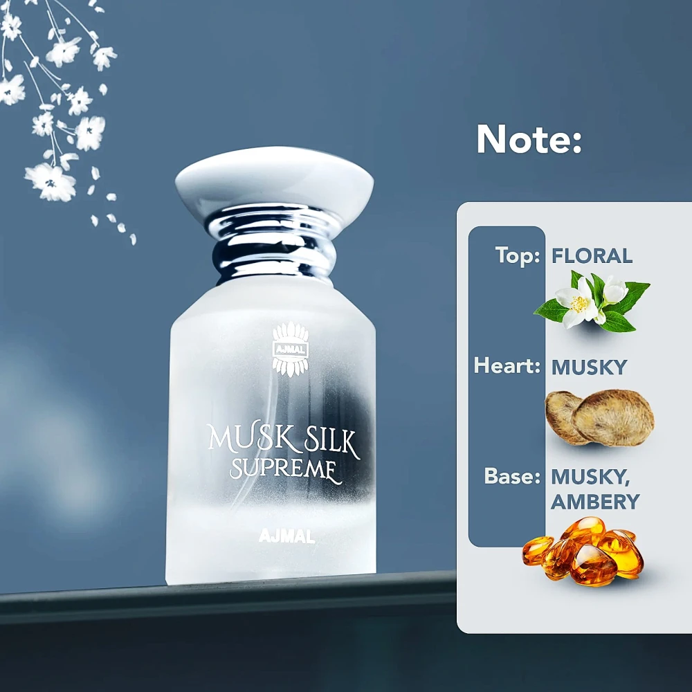 Ajmal Musk Silk Supreme Eau De Parfum Unisex - imagine 2