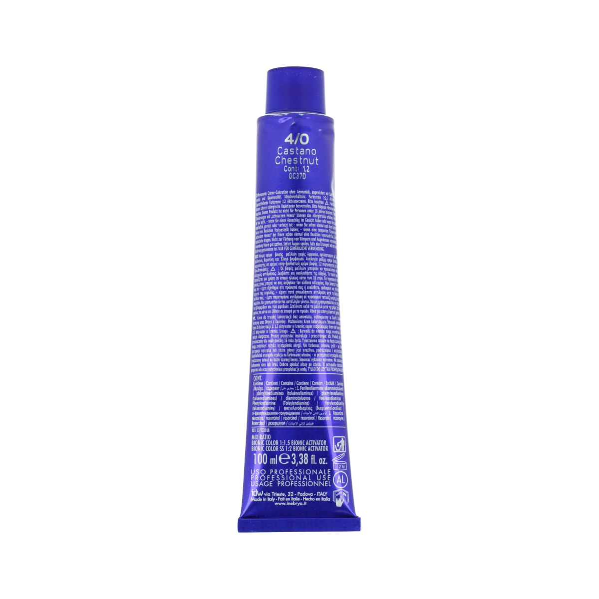 Inebrya Bionic Color Natural (4/0 Chestnut) 100 ml - imagine 2