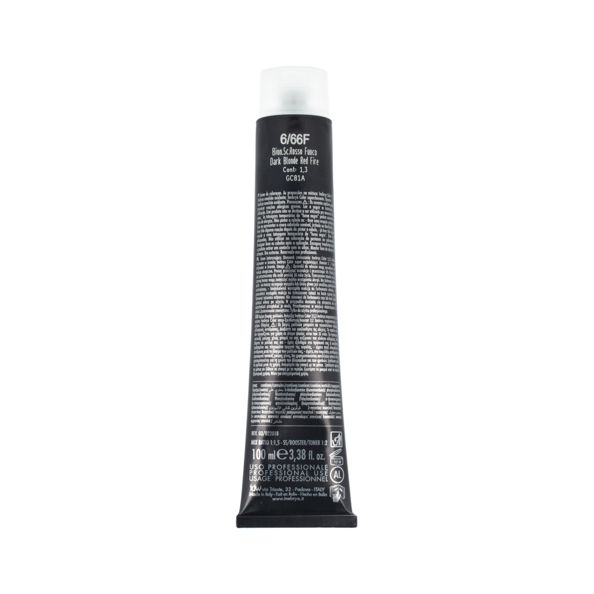 Inebrya Color Red Fire (6/66F Dark Blonde Fire Red) 100 ml - imagine 2
