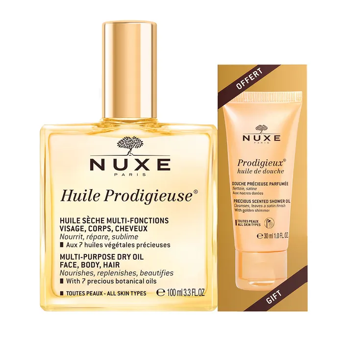 Nuxe Huile Prodigieuse Multi-Purpose Dry Oil 100 ml + Precious Scented Shower Oil 30 ml