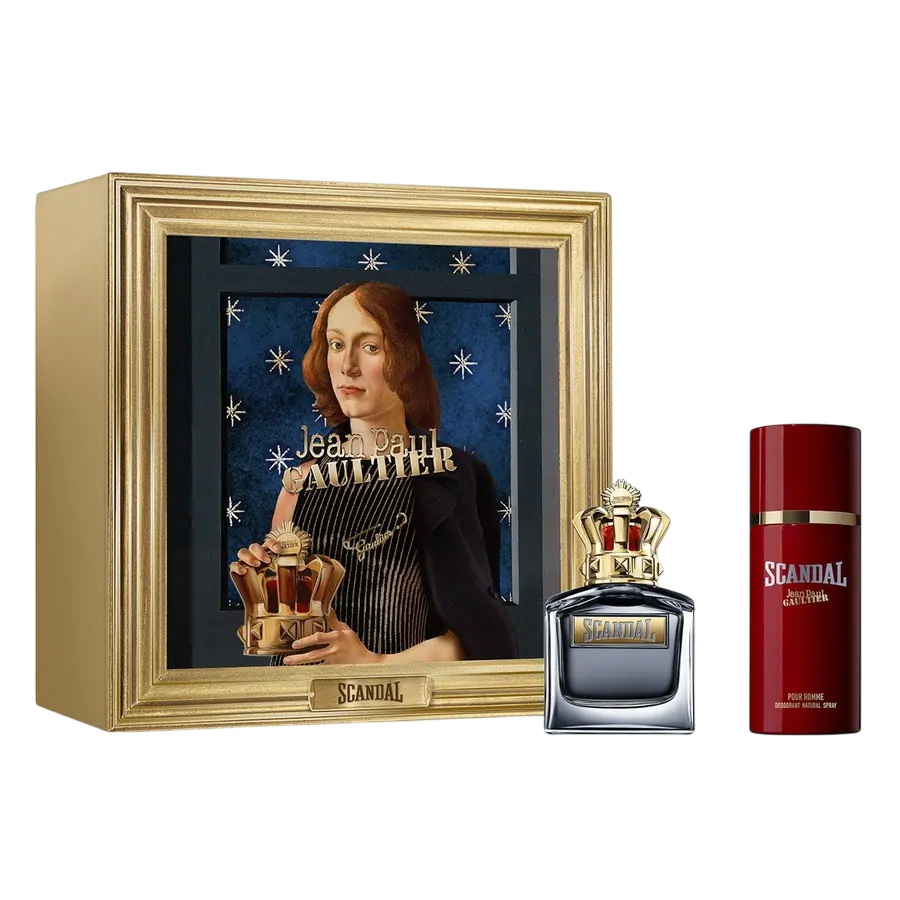 Set Jean Paul Gaultier: Scandal, Apa de toaleta, Pentru Barbati, 100 ml + Scandal, Deodorant Spray, Pentru Barbati, 150 ml