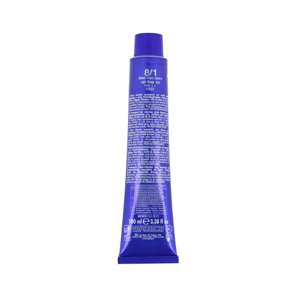 Inebrya Bionic Color Ash (8/1 Light Blonde Ash) 100 ml - imagine 2