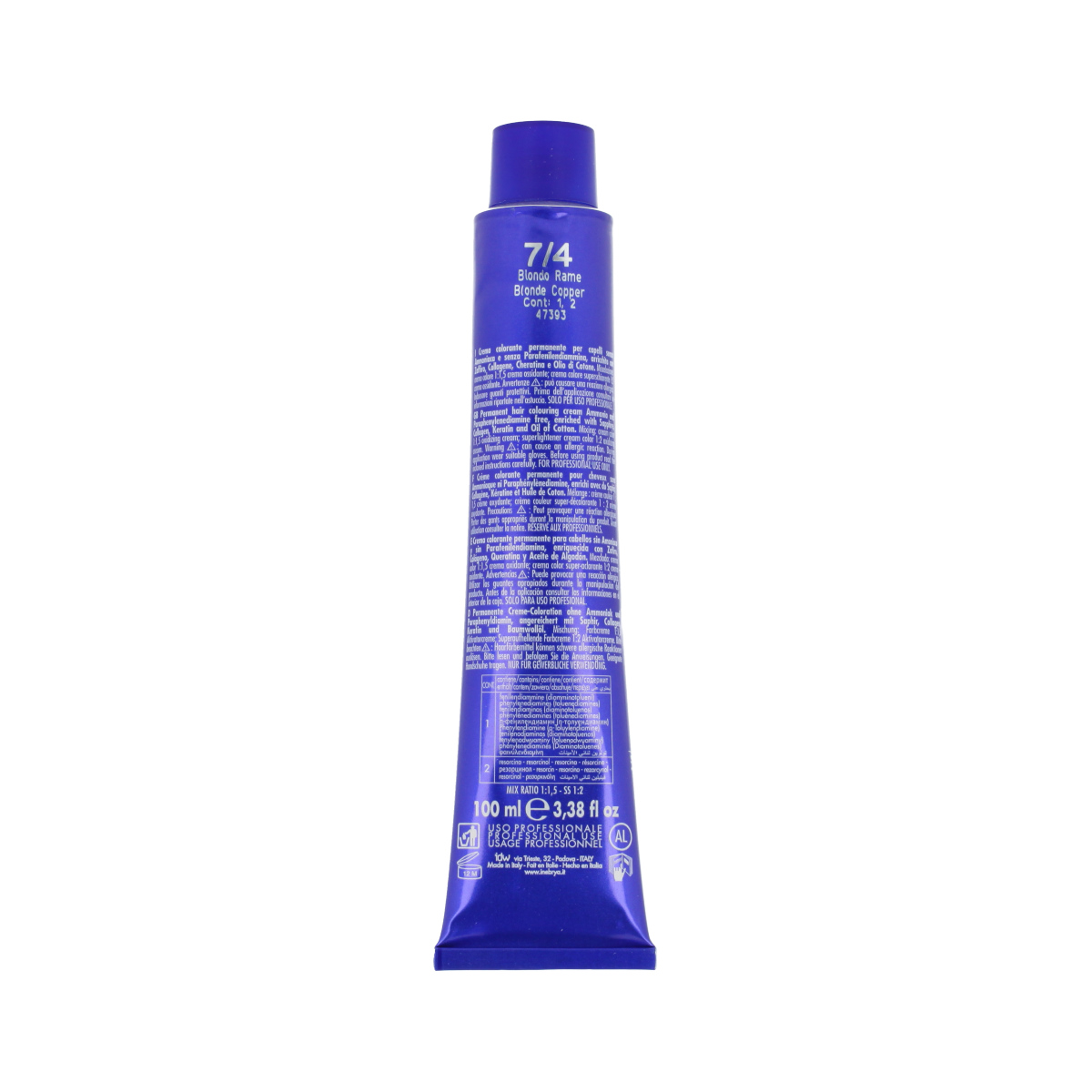 Inebrya Bionic Color Copper (7/4 Blonde Copper) 100 ml - imagine 2