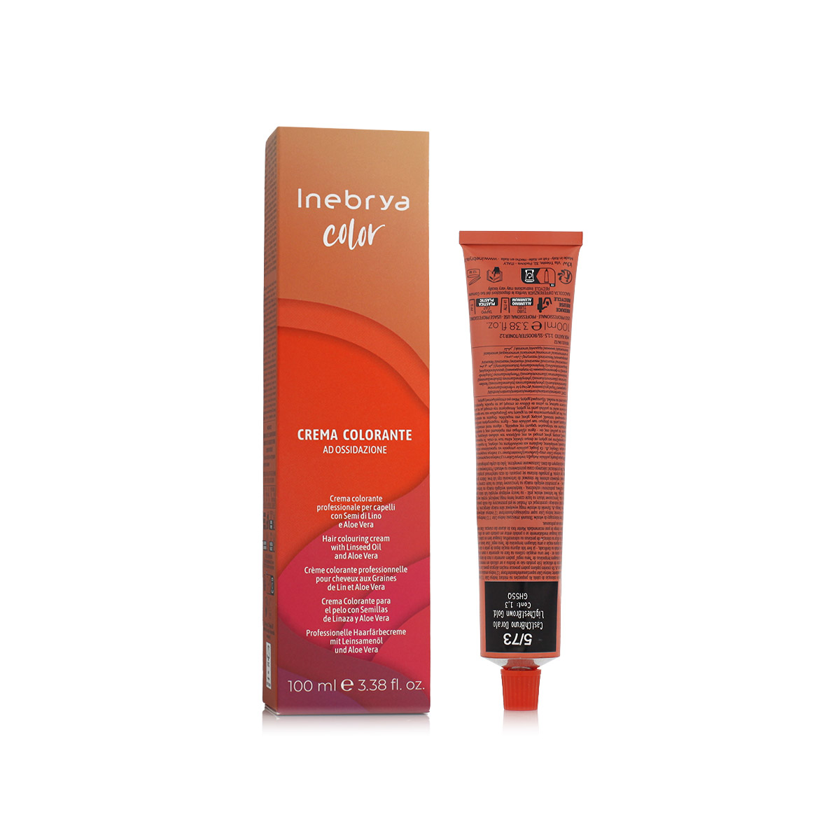 Inebrya Color Tobacco (5/73 Light Chestnut Brown Golden) 100 ml - imagine 2