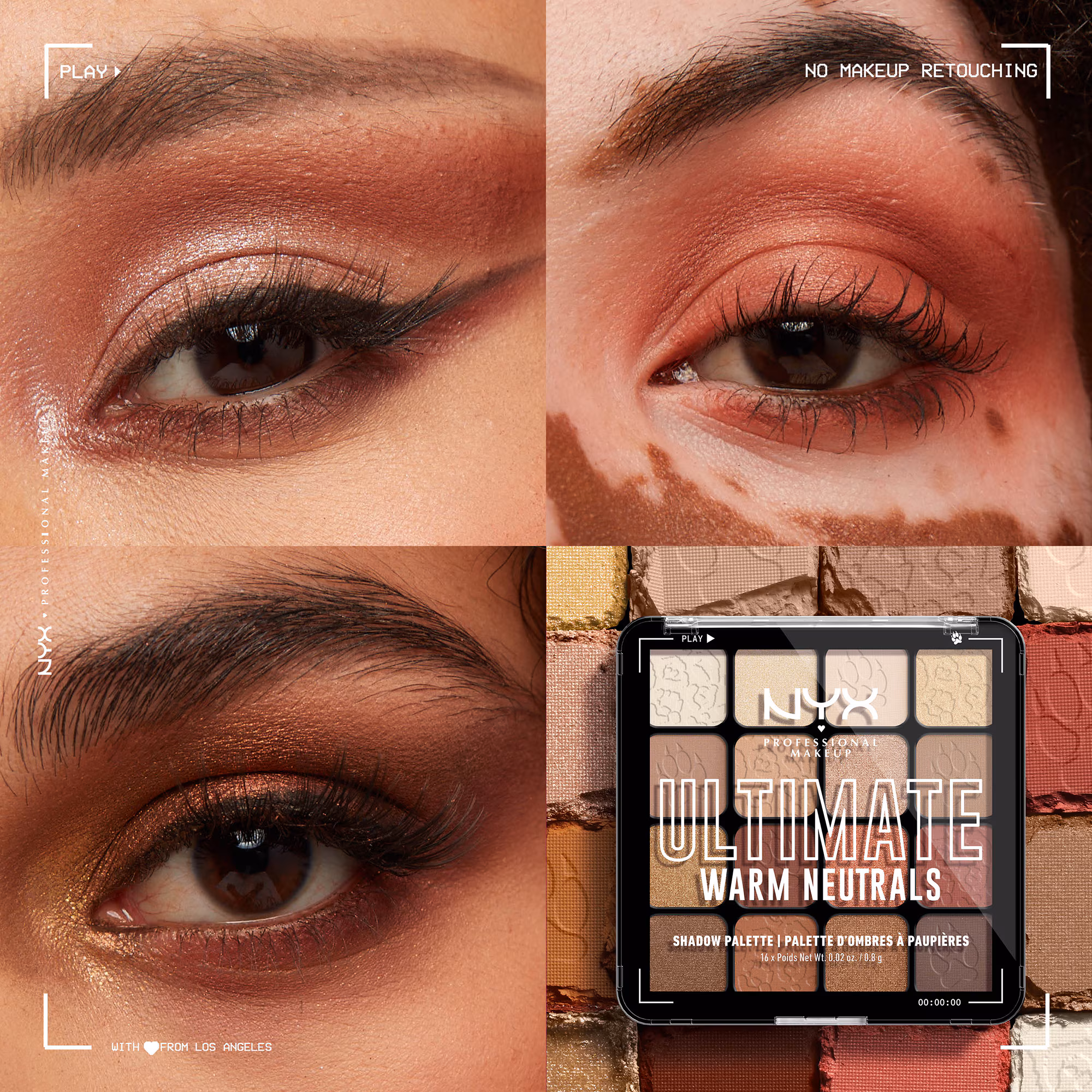 NYX Professional Makeup Ultimate Shadow Palette (Warm Neutrals) 16 x 0,8 g - imagine 2