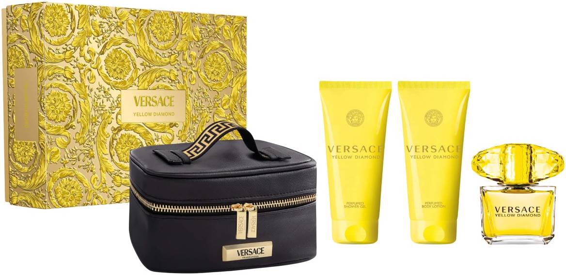 Versace Yellow Diamond EDT 90 ml + SG 100 ml + BL 100 ml + Cosmetic bag (Femei)