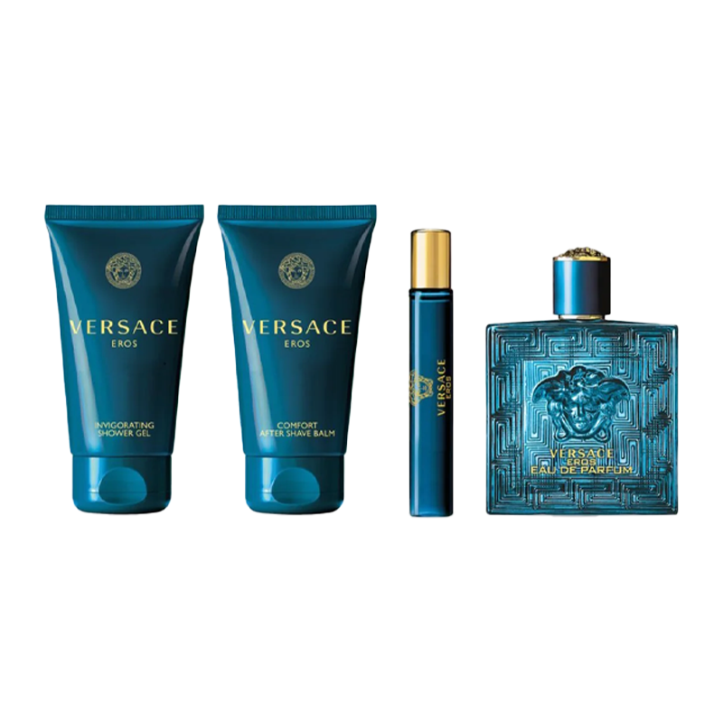 Versace Eros EDP 100 ml + EDP MINI 10 ml + ASB 75 ml + SG 75 ml (Barbati) - imagine 3