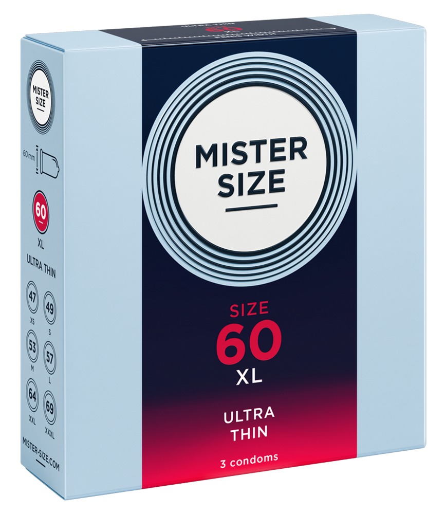Mister Size 60 mm Prezervative Ultra Subțiri din Latex Natural