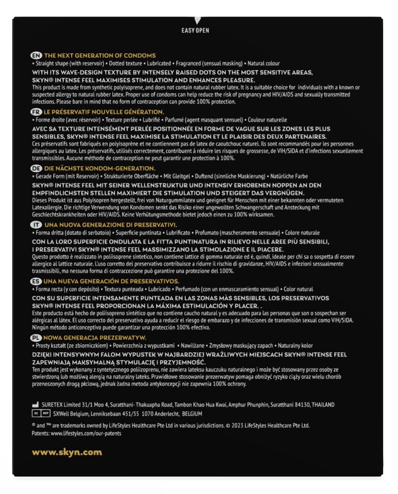 Manix SKYN Intense Feel Prezervative Ultra Subțiri cu Striații 10 Bucăți - imagine 5