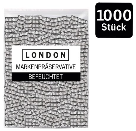 London Q600 Feucht x1000 – Prezervative Lubrifiate 52 mm, 1000 Bucăți
