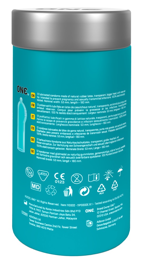 ONE Pleasure Plus Prezervative Vegan cu Striații 12 bucăți - imagine 8