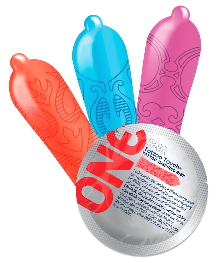 ONE Tattoo Touch x12 Prezervative Texturate 53 mm