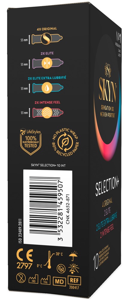 SKYN Selection+ x10 Prezervative Fără Latex Mix 53 mm - imagine 2