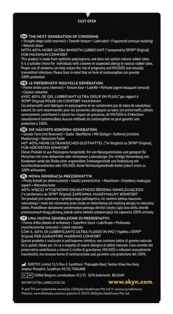 SKYN Extra Lubricated x24 Prezervative Fără Latex cu 40% Mai Mult Lubrifiant - imagine 4