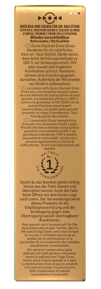 Durex Hautnah Extra Groß XXL Prezervative Extra Subțiri 60 mm x 10 - imagine 5