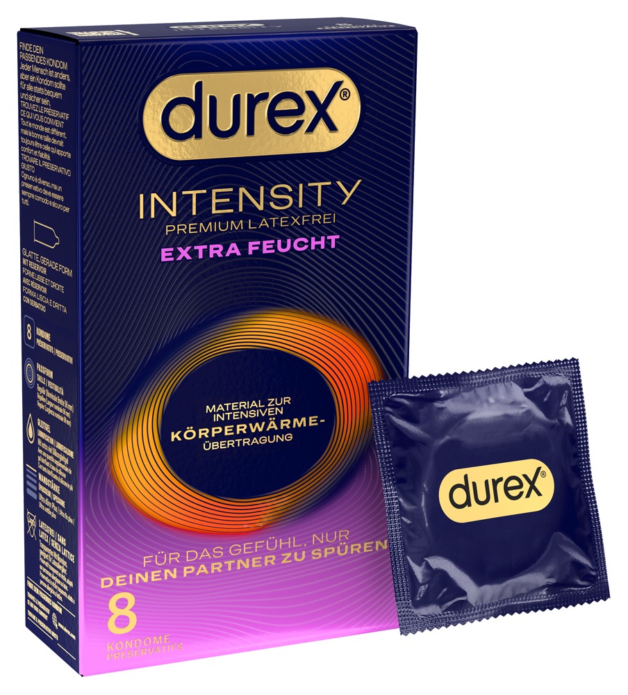 Durex Intensity Extra Feucht 8 buc. Prezervative Fără Latex 56 mm