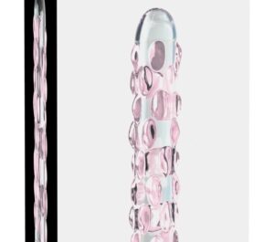 Icicles No. 7 Dildo din Sticlă cu Bile pentru Masaj și Temperatură