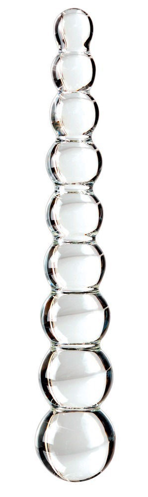 Icicles No. 2 Dildo din Sticlă Transparentă cu 9 Bile - imagine 2