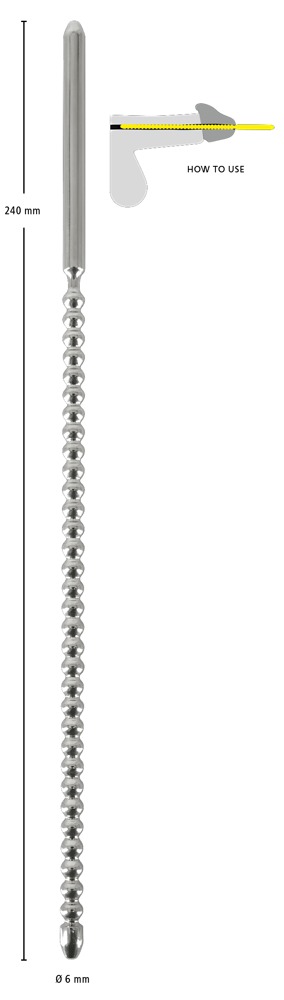 Dip Stick Ripped 6 mm Dilatator Anal din Oțel Inoxidabil 24 cm - imagine 5