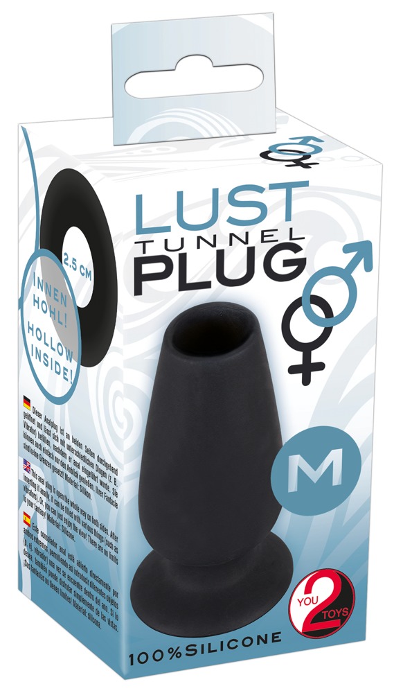 Lust Tunnel Dop Anal M 10 cm cu Tunel Deschis și Bază
