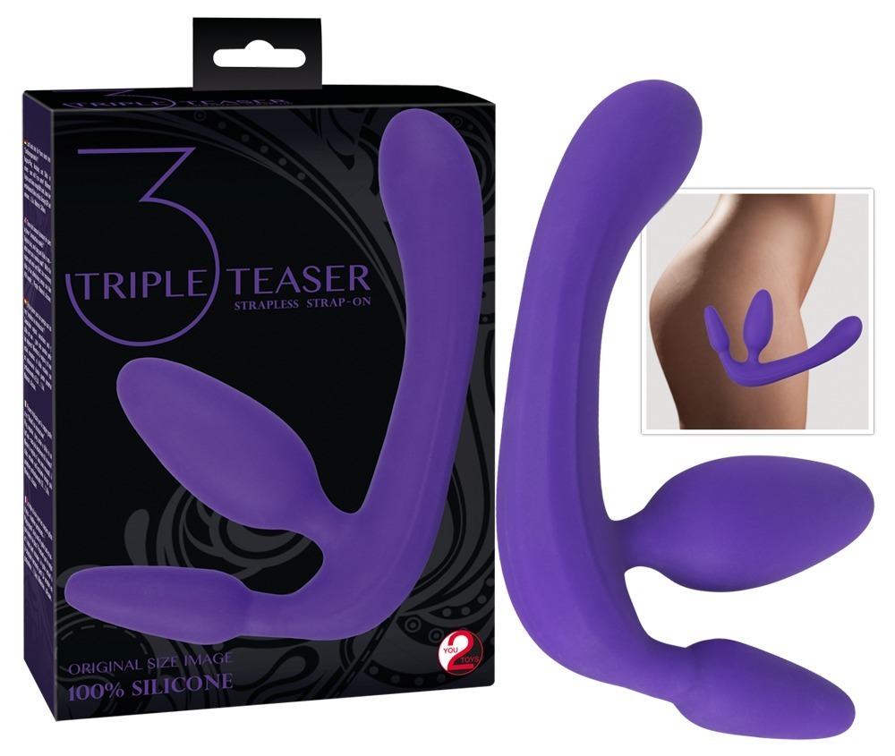 You2Toys Strapless Strap-On Triple Teaser Curea-on fără Ham cu 3 Funcții - imagine 6