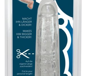 XTension Manșon pentru Penis cu Extensie și Textură Stimulatoare, Transparent, 22 cm