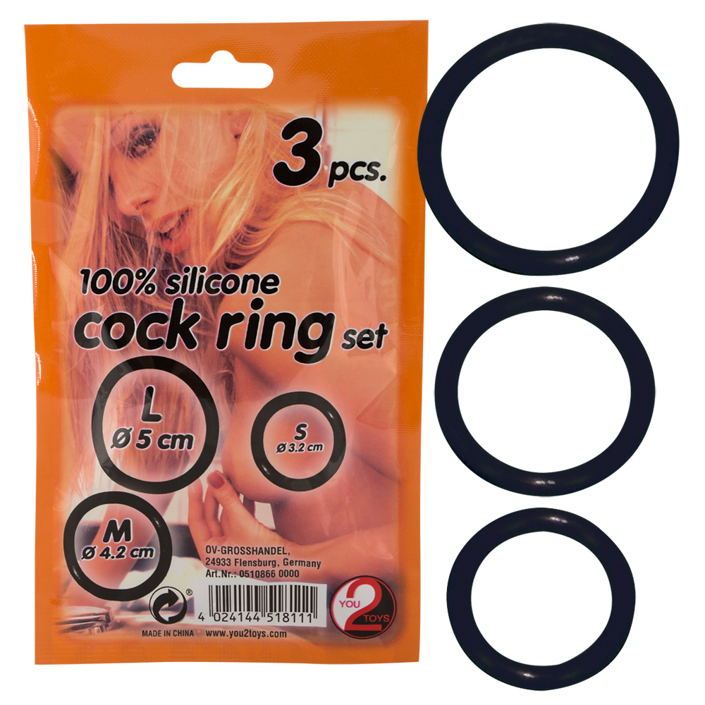 Inel pentru Penis din Silicon Set 3 Bucăți cu Diametre Diferite - imagine 3