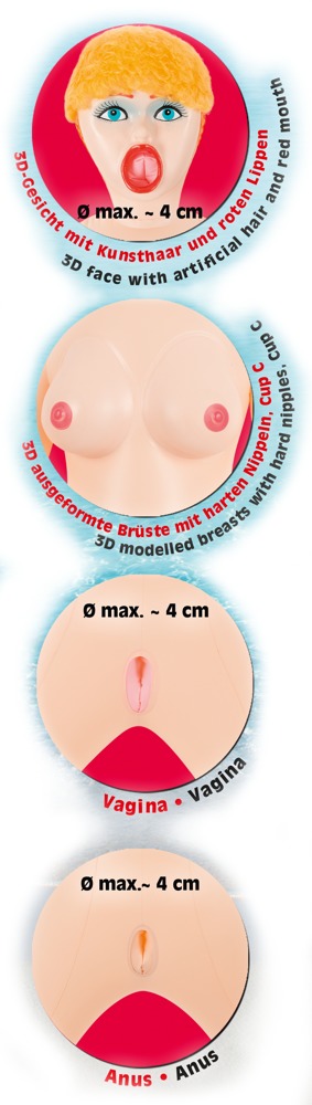 Doll Pamela Păpușă Gonflabilă Blondă 149 cm cu 3 Orificii - imagine 6