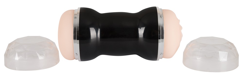 Dublu Masturbator 20 cm cu Tunel Texturat Vagin și Anus - imagine 4