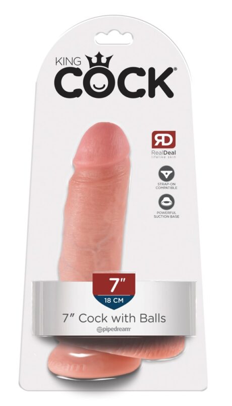 King Cock 7 Inch Dildo Realist cu Testicule și Ventuză
