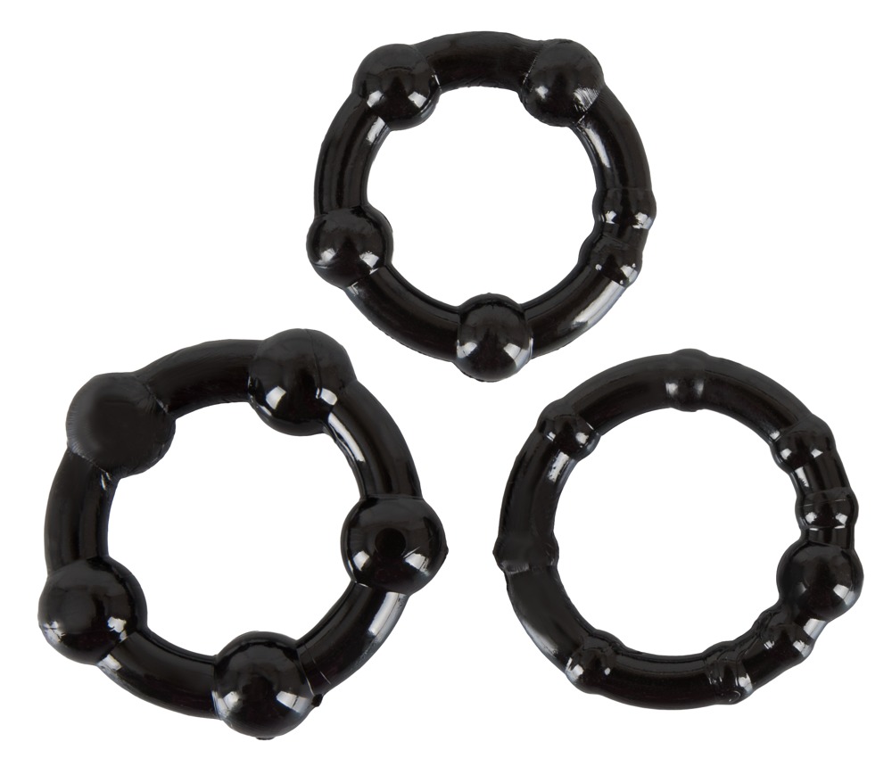 Cock Rings Set Get Dur 3 Inele pentru Penis cu Butoni de Stimulare - imagine 2