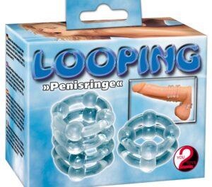 2er Silicon Looping Set 2 Inele pentru Penis și Testicule