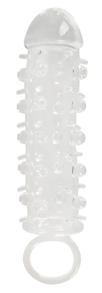 Crystal Clear Manșon Transparent pentru Penis cu Extensie de 2 cm și Inel - imagine 2