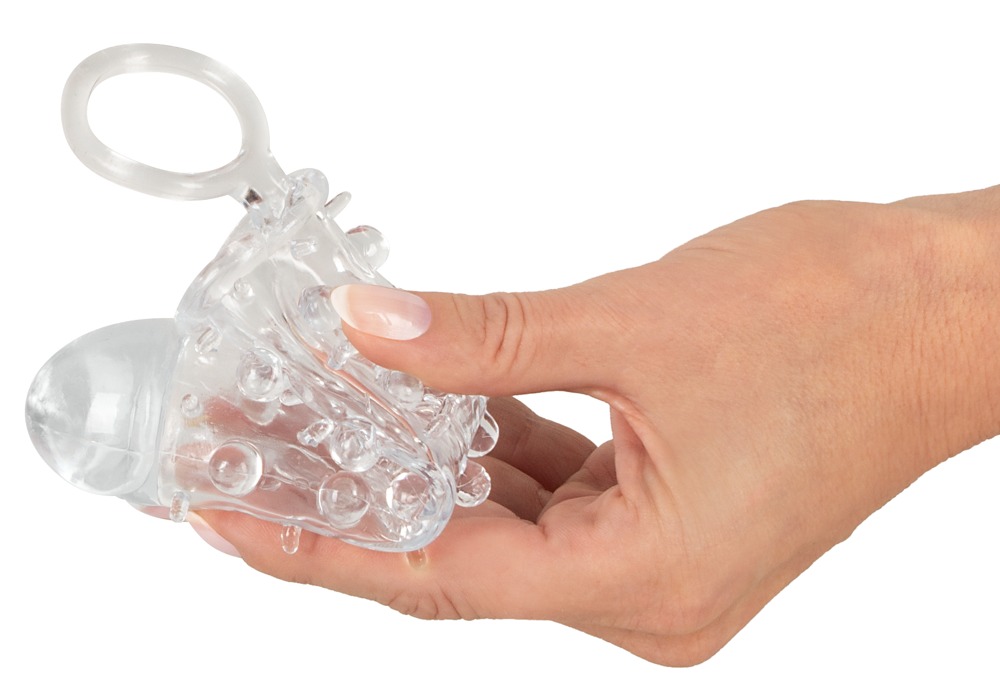 Crystal Clear Manșon Transparent pentru Penis cu Extensie de 2 cm și Inel - imagine 6