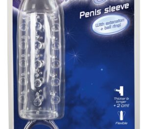 Crystal Clear Manșon Transparent pentru Penis cu Extensie de 2 cm și Inel
