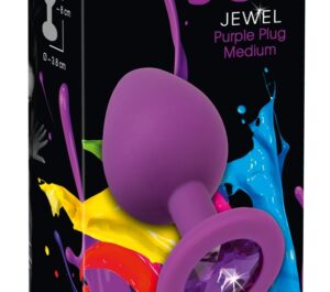Colorful Joy Jewel Mov Dop Anal cu Piatră Decorativă