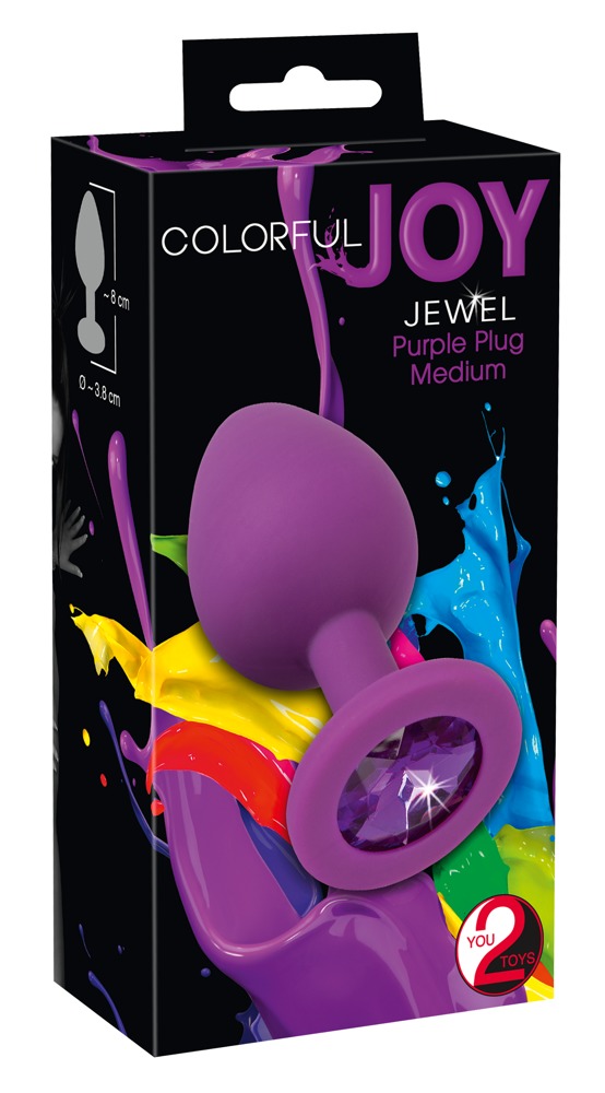 Colorful Joy Jewel Mov Dop Anal cu Piatră Decorativă