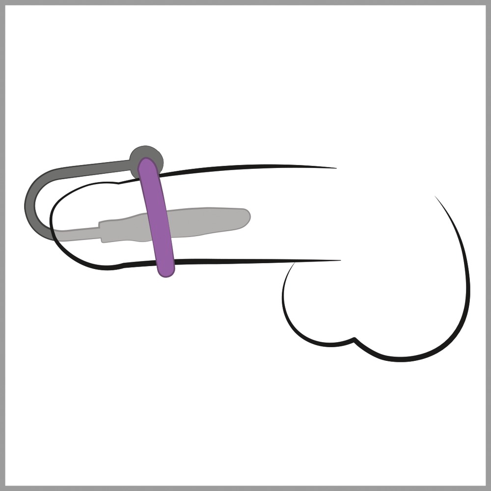 Penis Dop+Silicon Glans Inel Mov pentru Gland și Dilatator Uretral - imagine 7