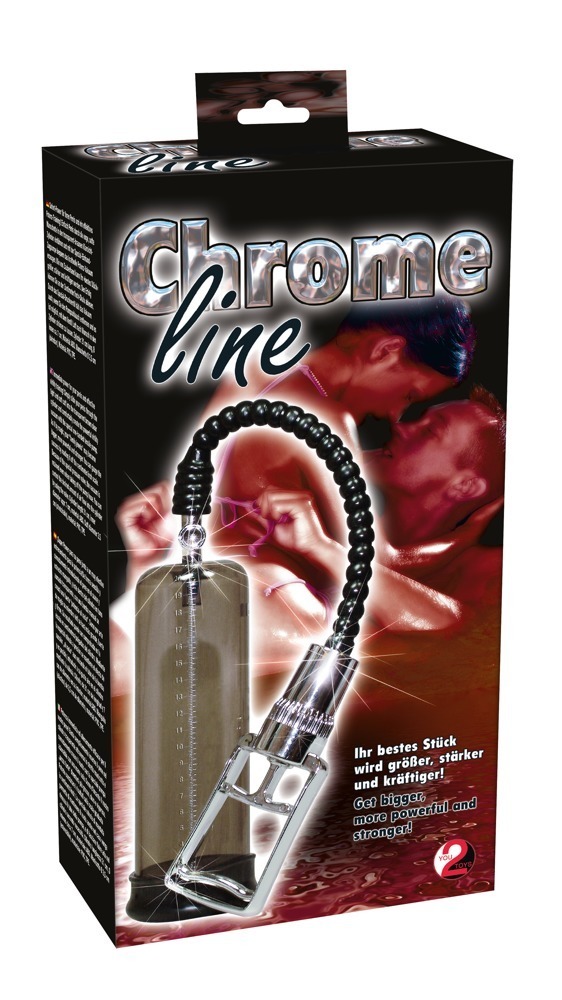 Chrome Line Pompă pentru Penis cu Vacuum și Manometru Gradat